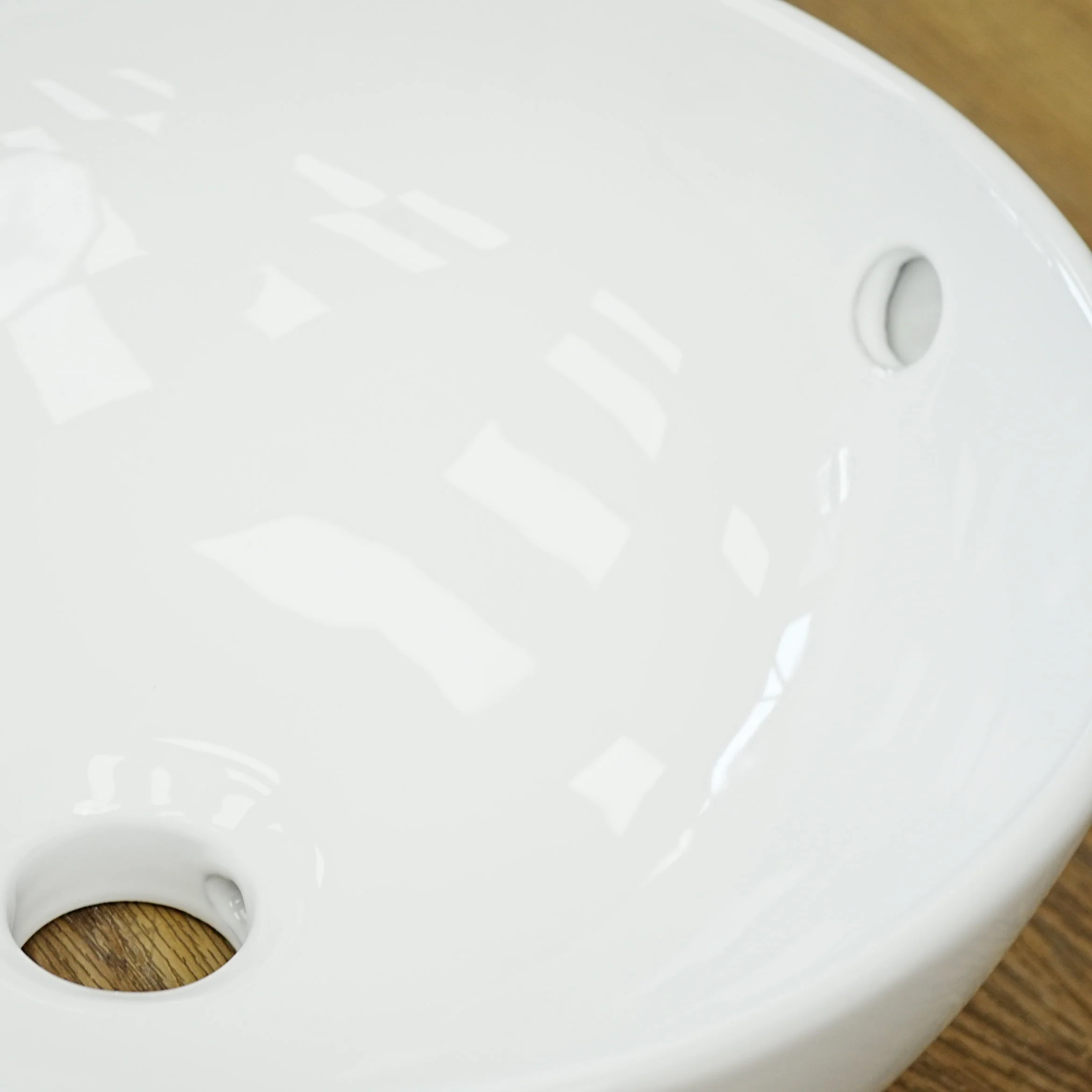 15-Inch – White Ceramic Vessel Bathroom Sink – Gloss Finish - Image 4