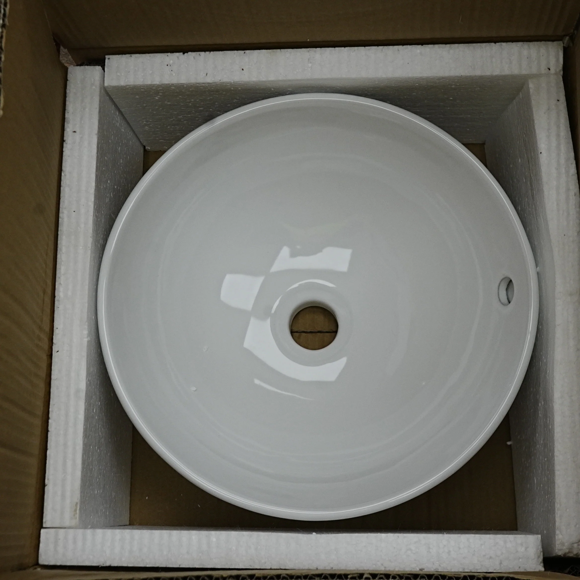 15-Inch – White Ceramic Vessel Bathroom Sink – Gloss Finish - Image 5