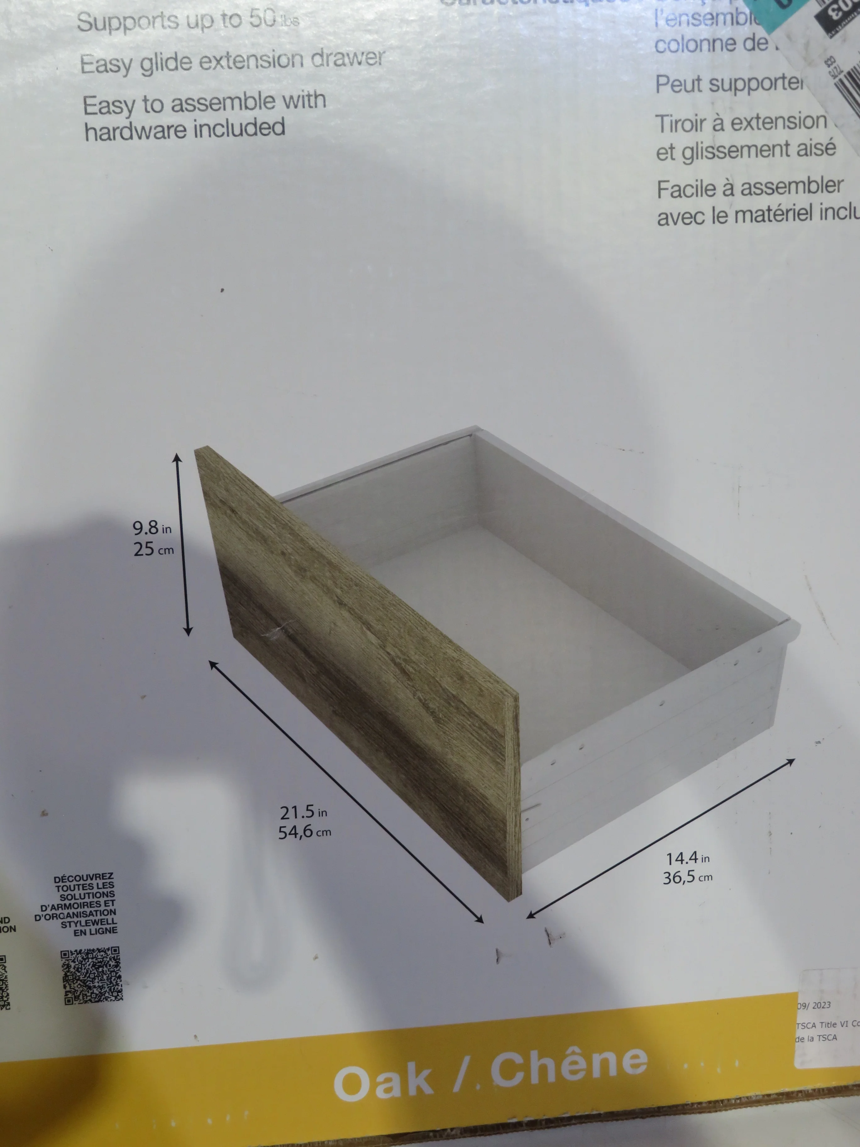 StyleWell 21.5"W x 14.410"D x 9.8"H Closet Drawer, mixed colours - Image 3