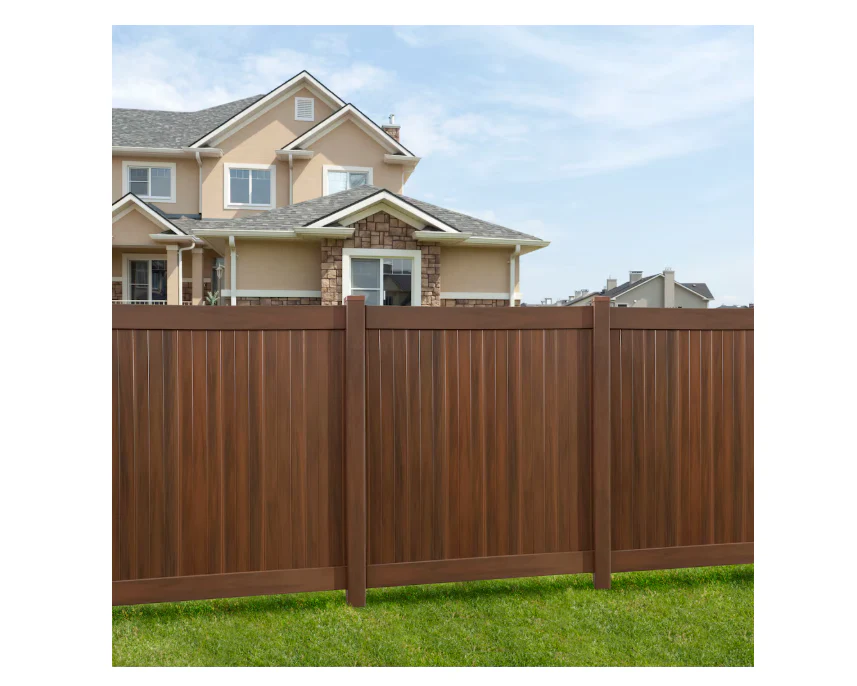 6' x 6' Vinyl Woodgrain Fence Panel Kit Hickory - Image 3