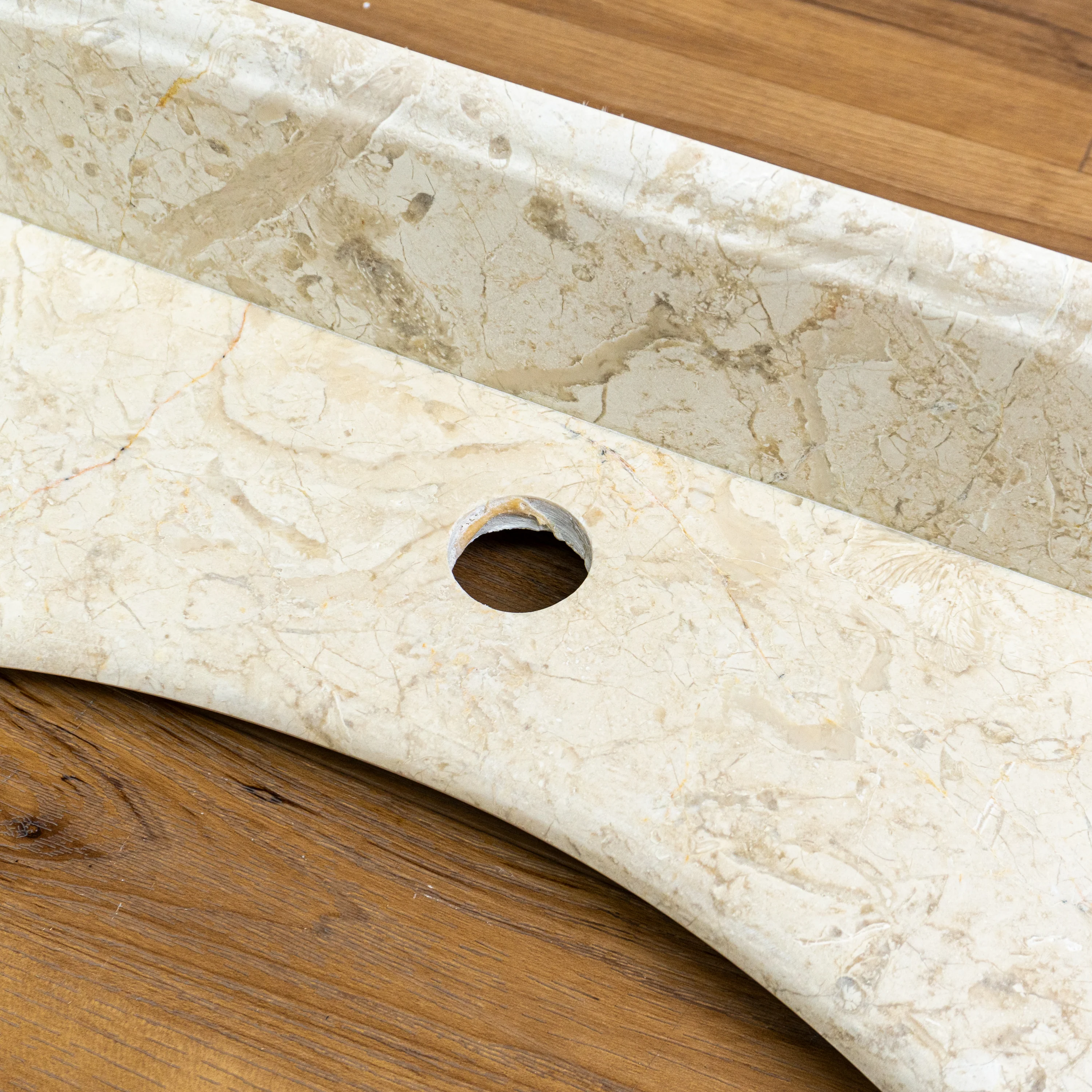 Godi 46" Vanity Countertop w/ Backsplash - Crema Nuovo Marble - Image 4