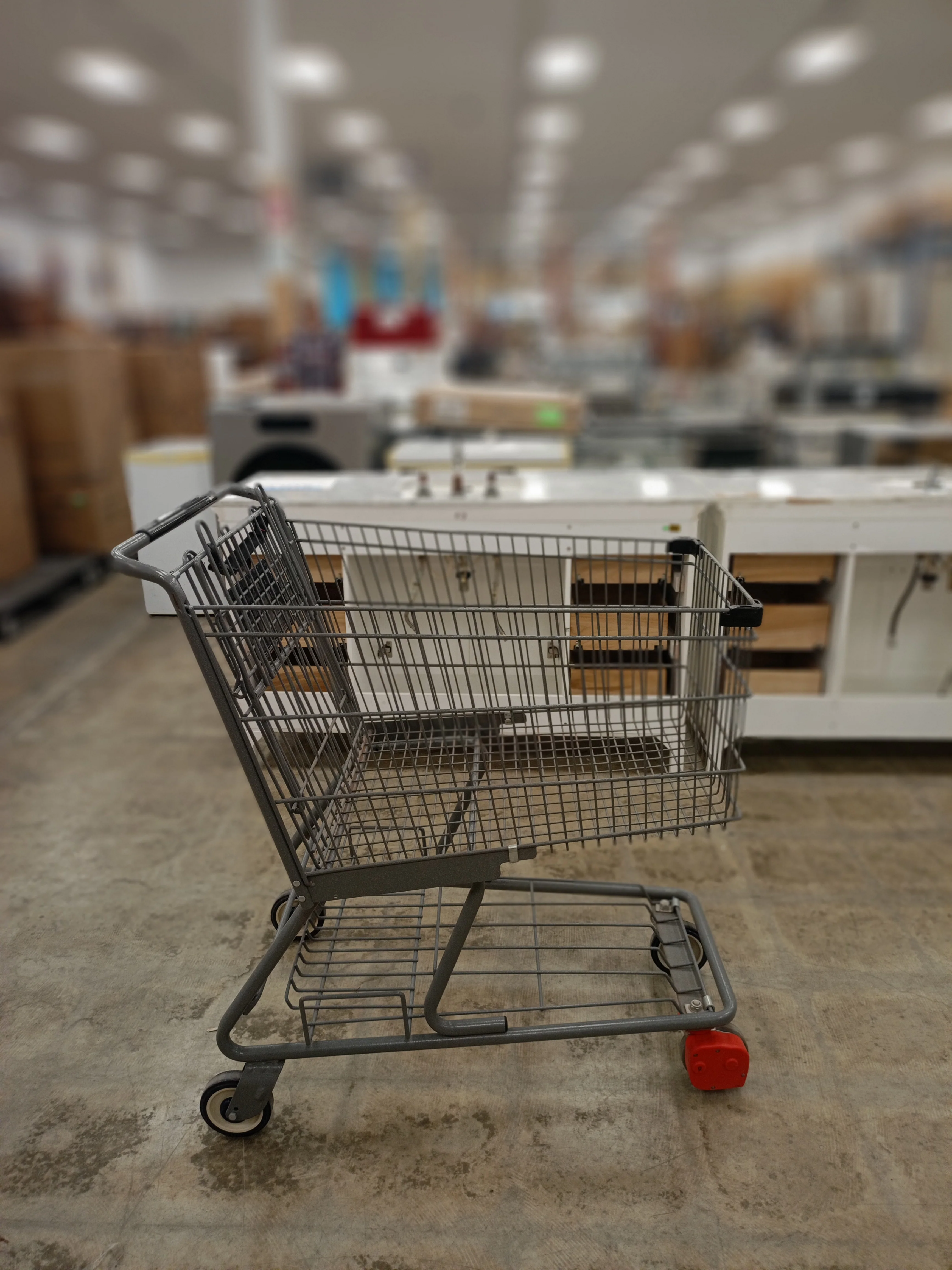 Metallic Gray Shopping Cart - Image 3